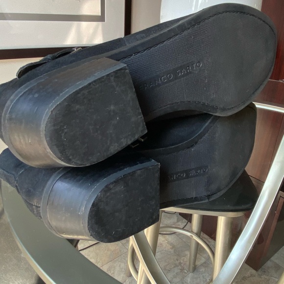 Black Leather Nubuck / Suede Boots/ booties with low heel. - Picture 6 of 15